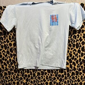 SHEIN Light Blue Tee with Orange Graphic